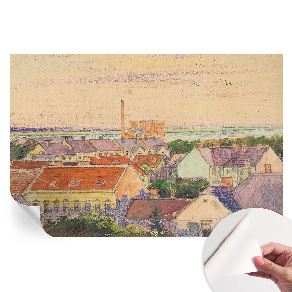 Samolepicí tapeta do obývacího pokoje Městské střechy