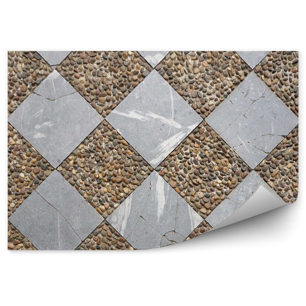 Fototapeta na zeď Mramorový oblázek oblázkové linie vzor kosočtverce