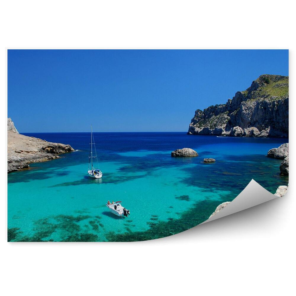 Fototapeta na zeď Lodě modrý horizont vodního ostrova