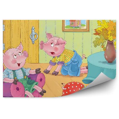Fototapeta na zeď Tři prasátka v domečku na hraní