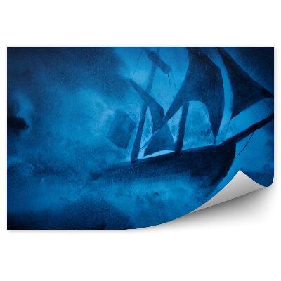 Samolepící fototapeta Modrá loď abstraktní malované