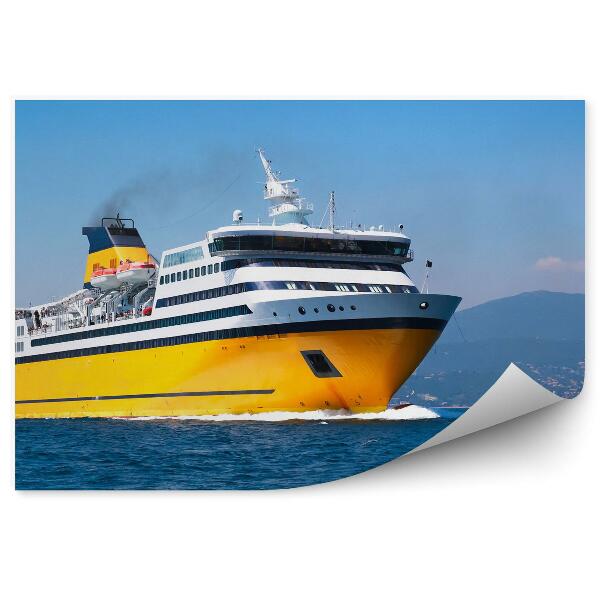 Samolepící fototapeta Žlutý kopec ostrov osobní trajekt