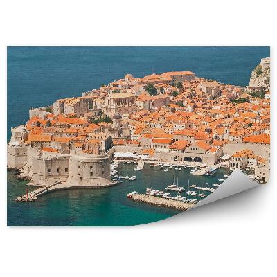 Samolepící fototapeta Dubrovník přístav lodě domy modrá voda