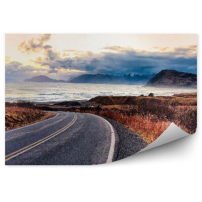 Samolepící fototapeta Vozovka silnice tráva voda ostrov