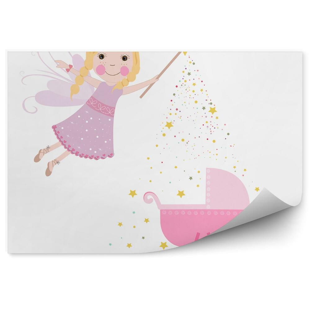 Samolepící fototapeta Malá víla kouzelný kočárek