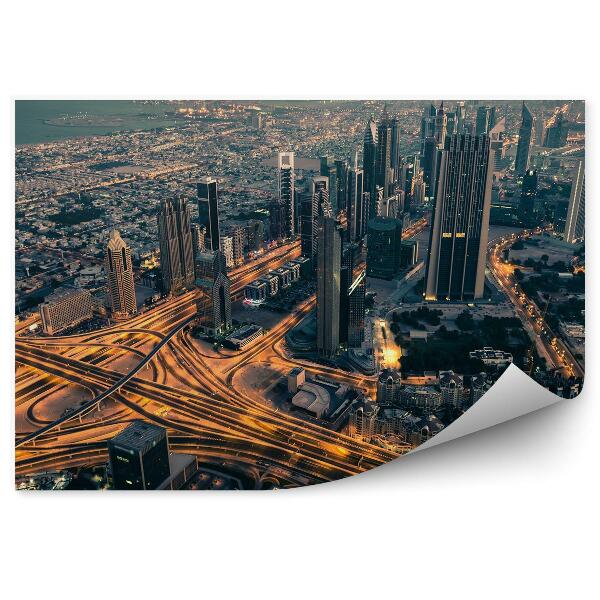 Tapeta na zeď Mrakodrapy jachty světla ohňostroje světla Dubaj