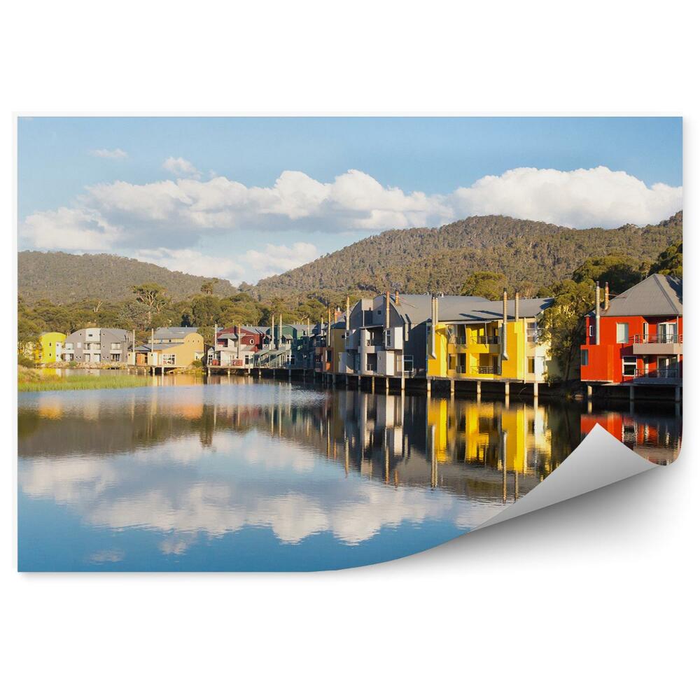 Fototapeta na zeď Crackenback Lake barevné domy
