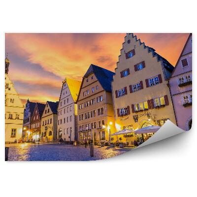 Samolepící fototapeta Budovy domy chodník západ slunce panorama města