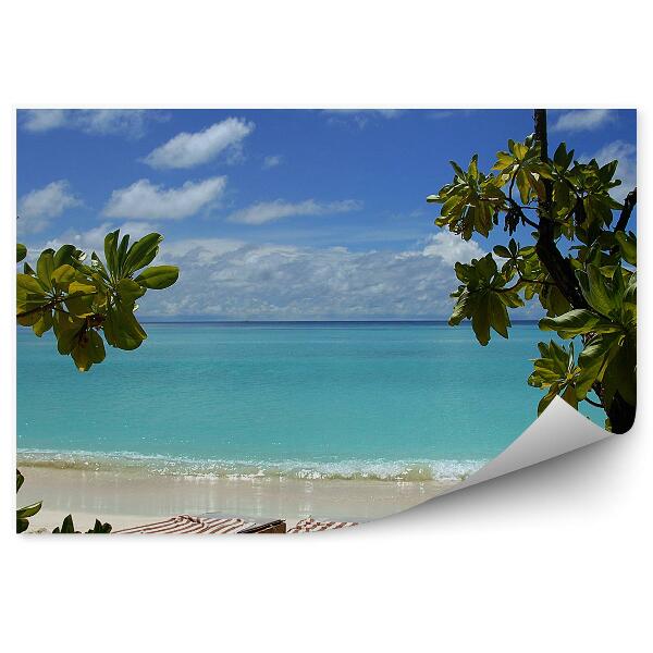 Samolepící fototapeta Ostrov lehátka písek příroda