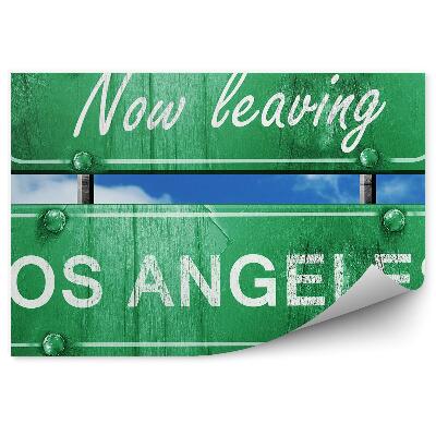 Fototapeta Zelená dopravní značka Los Angeles obloha mraky