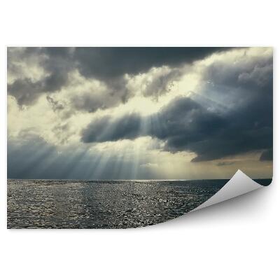 Fototapeta Hora zelená silnice stromy obloha mraky