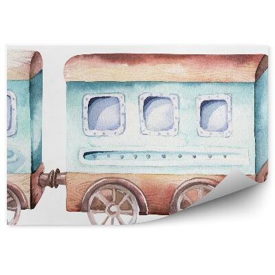 Samolepící fototapeta Starý vlak-hračka na bílém pozadí