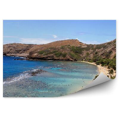 Fototapeta Džungle skály oceán hory obloha mraky Havaj