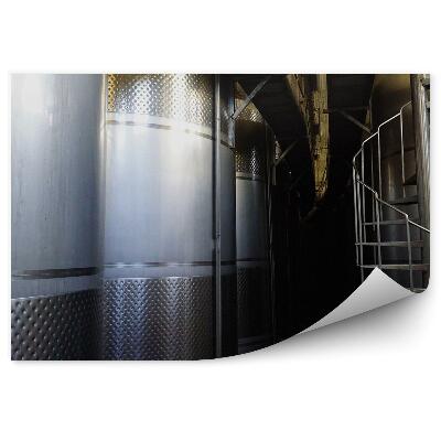 Samolepící fototapeta Vybavení moderní továrny na víno v detailním záběru