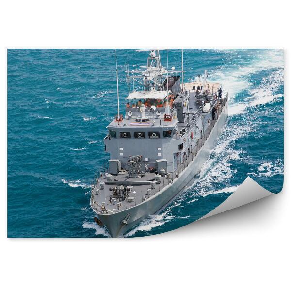 Samolepící fototapeta Šedá moderní loď z ptačí perspektivy