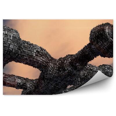 Fototapeta 3d vesmírná loď UFO moře nebe mraky slunce