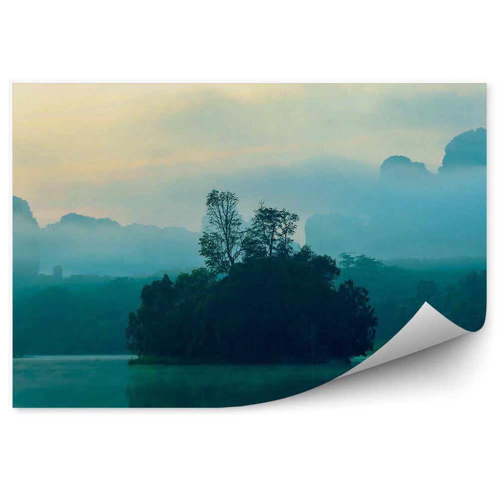 Fototapeta na zeď Stromy rostliny jezero nebe západ slunce