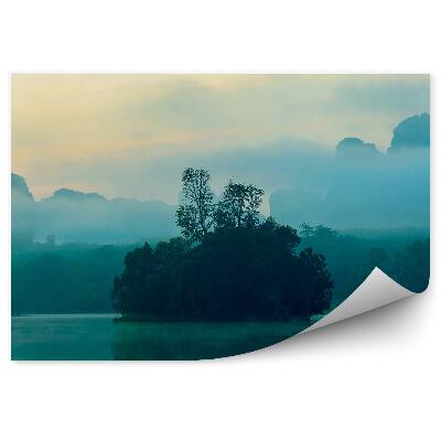 Fototapeta na zeď Stromy rostliny jezero nebe západ slunce