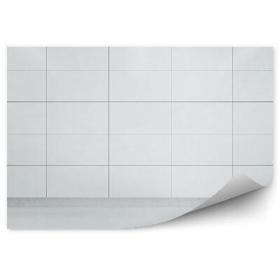 Fototapeta Bílé dlaždice na stěně vzor pruhované mřížky