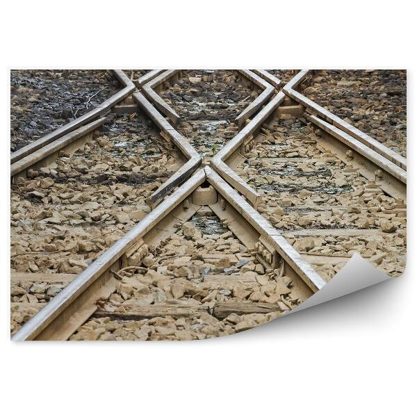 Fototapeta na zeď Železniční koleje vlaky kameny