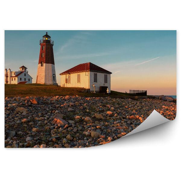 Fototapeta Maják pobřeží Atlantiku západ slunce