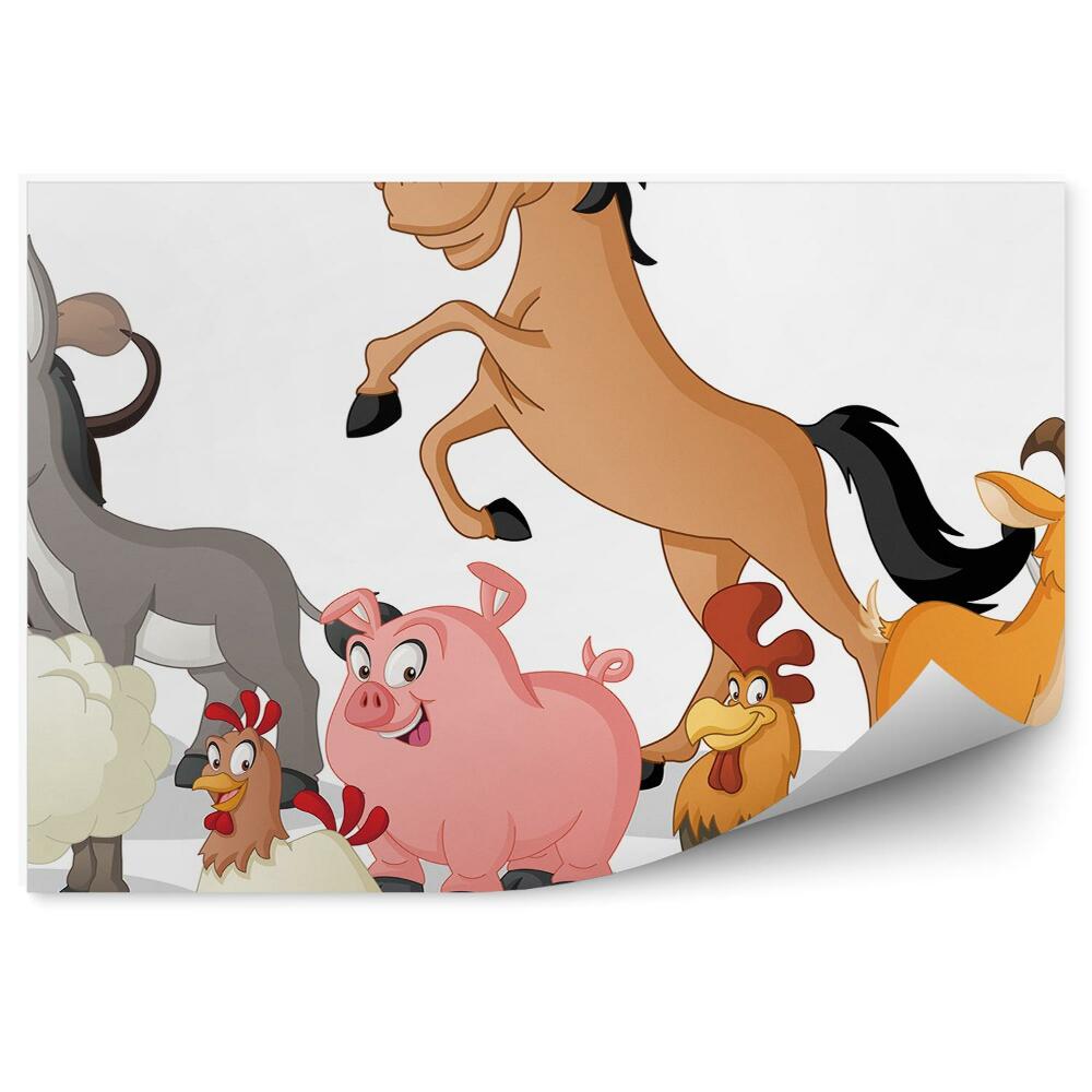 Fototapeta Pohádková venkovská zvířátka pro děti