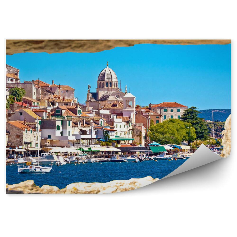 Fototapeta na zeď Pohled z kamenného města na přímořské městečko