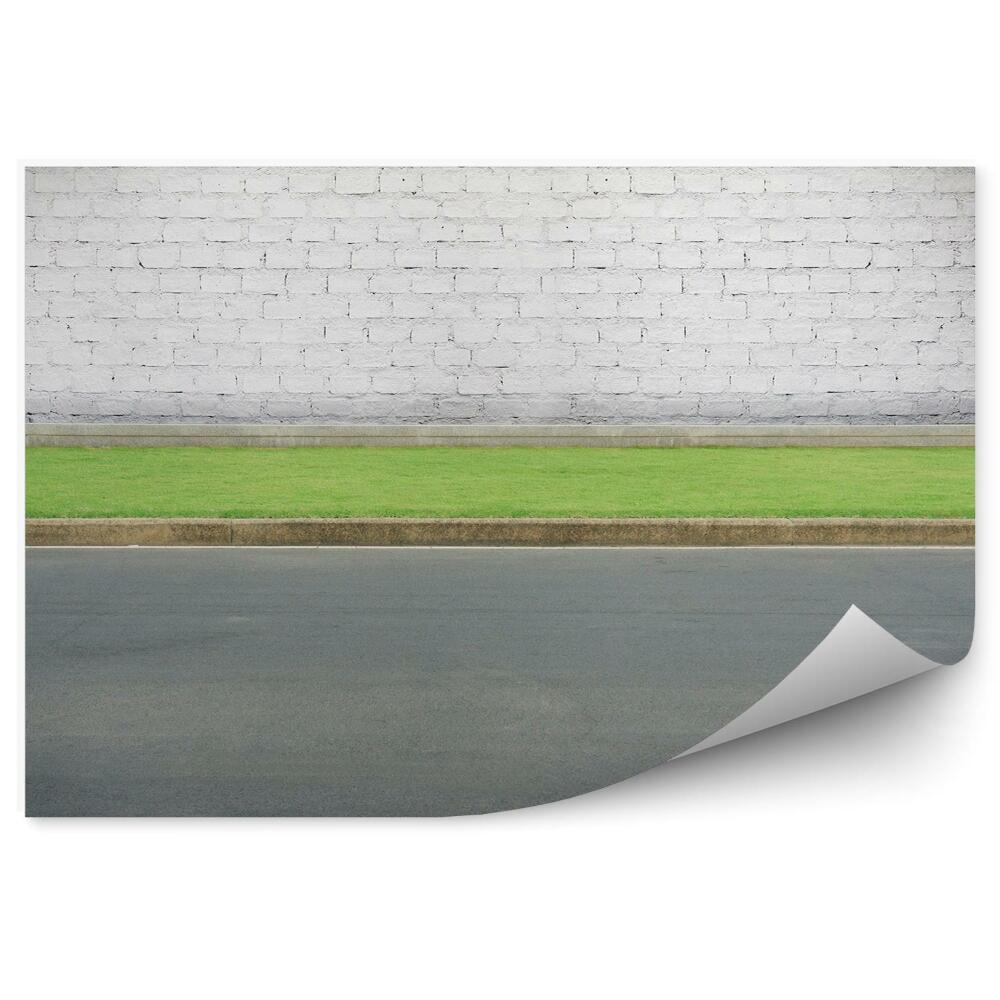 Fototapeta na zeď Vedlejší silnice zblízka bílá zeď