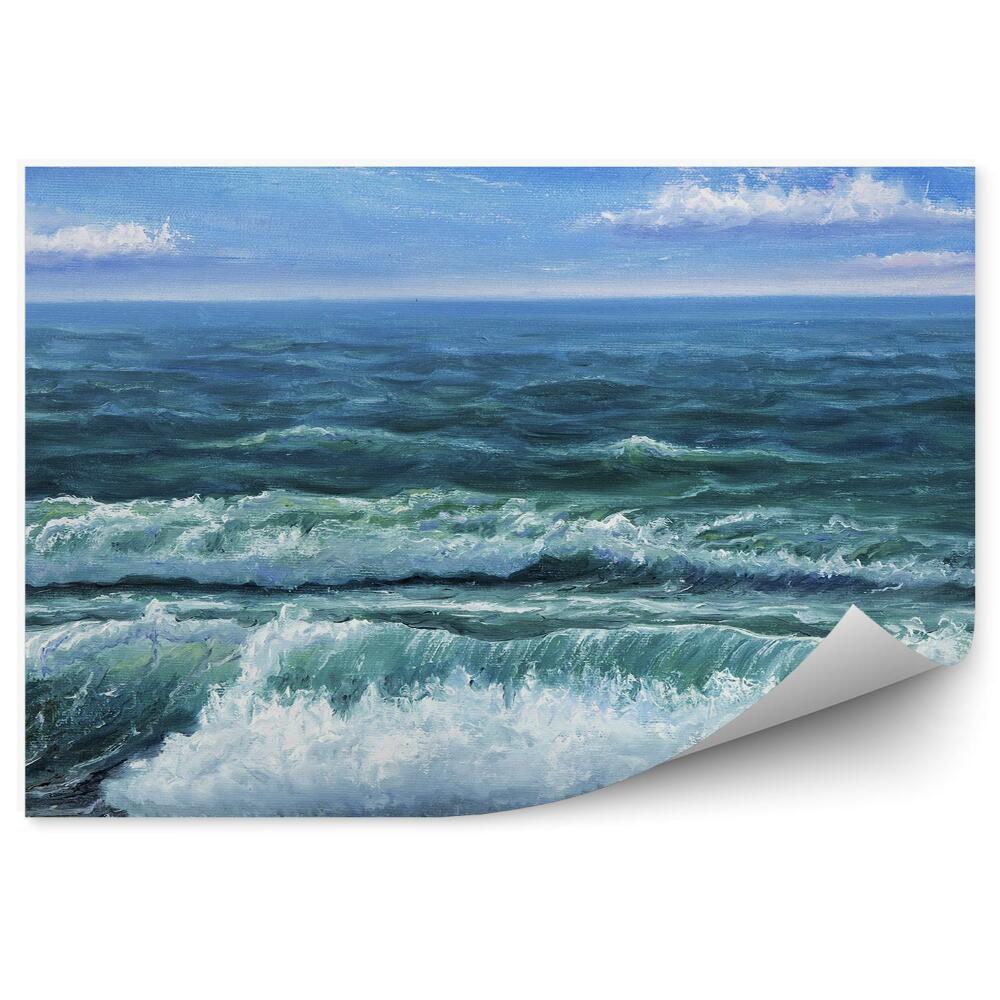 Samolepící fototapeta Oceán vlny obloha mraky