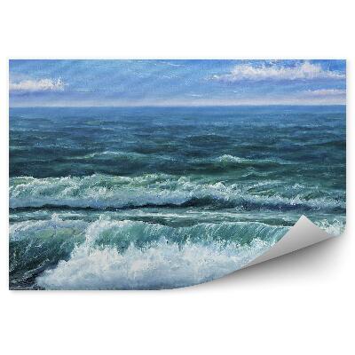 Samolepící fototapeta Oceán vlny obloha mraky