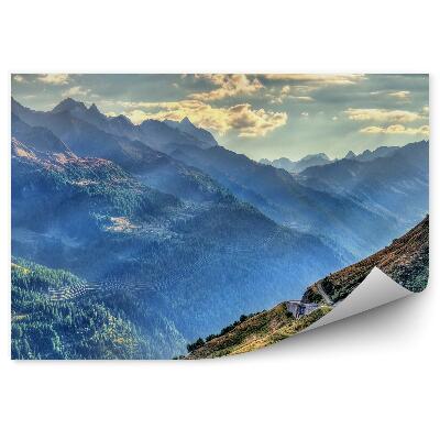 Fototapeta na zeď Průsmyk Saint Gotard Švýcarské Alpy hory obloha mraky