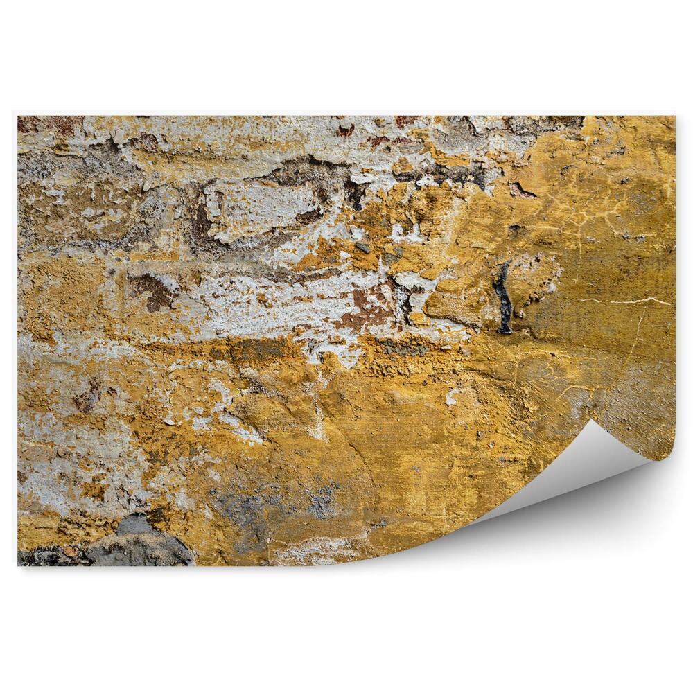 Fototapeta Cihlová zeď s opadávající omítkou