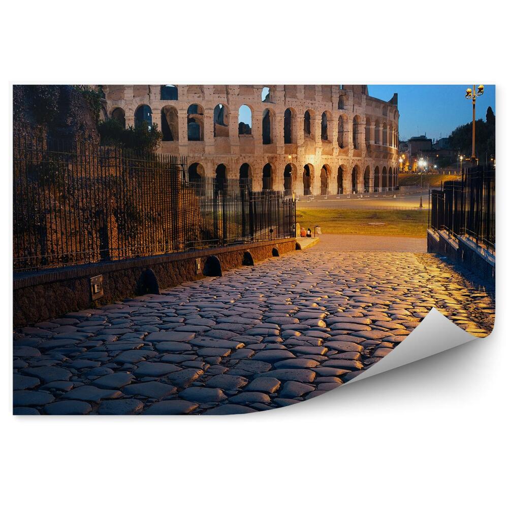 Fototapeta Noc v Římě cesta vedoucí ke Koloseu