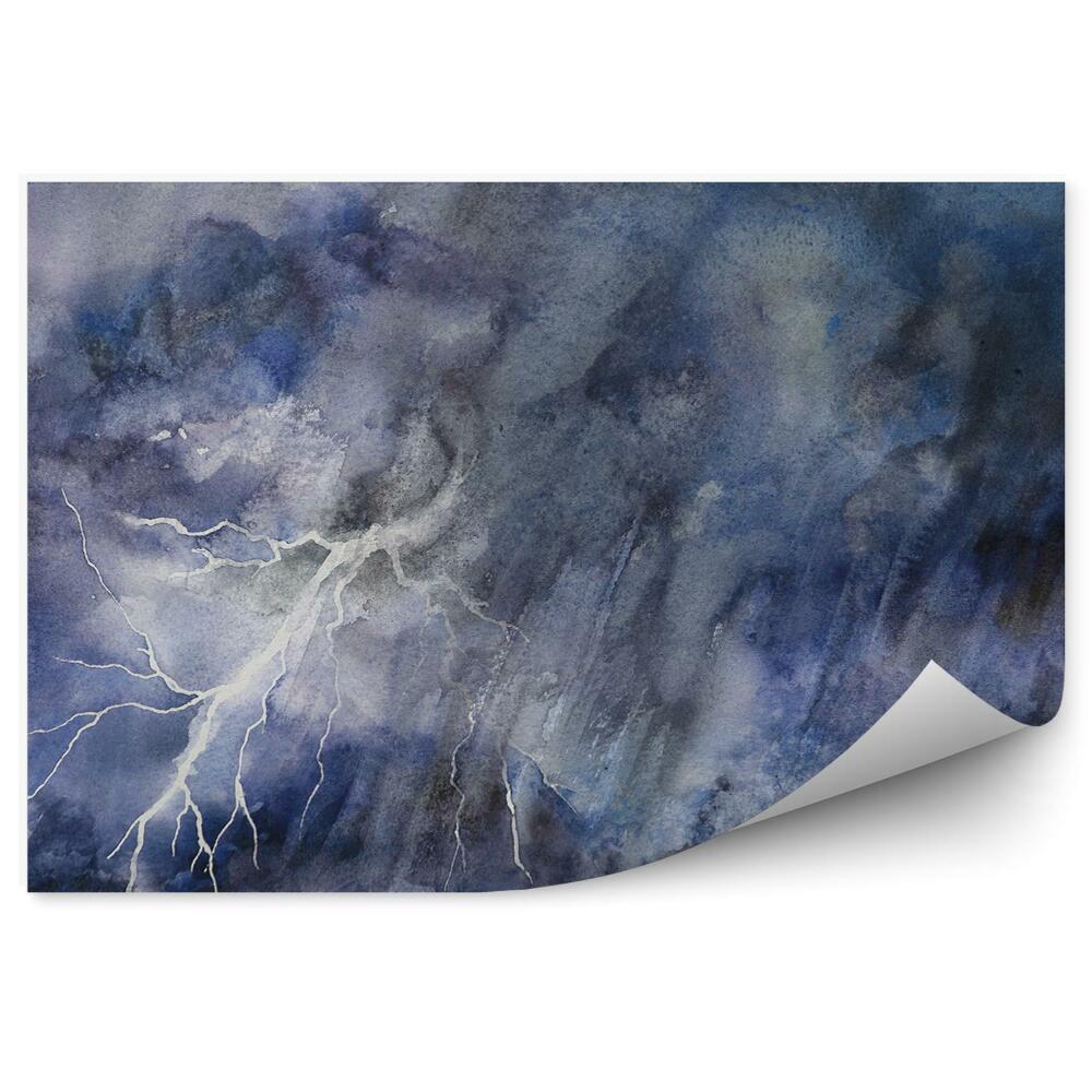 Fototapeta na zeď Bouřlivá noc silný déšť maloval