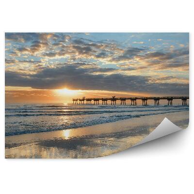 Fototapeta na zeď Beach sunrise osvětlené molo