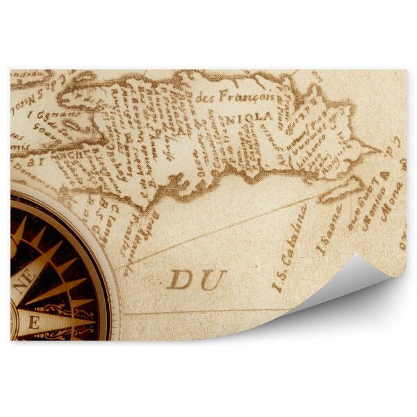 Samolepící fototapeta Větrná růžice stará mapa světa