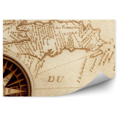 Samolepící fototapeta Větrná růžice stará mapa světa