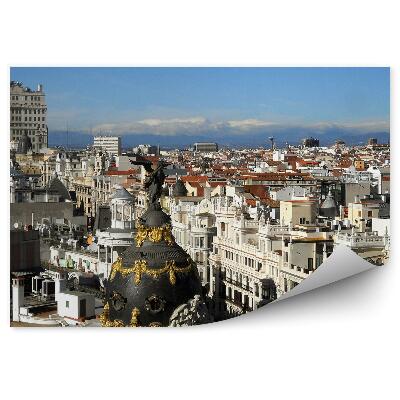 Fototapeta Madrid panorama města mraky architektura