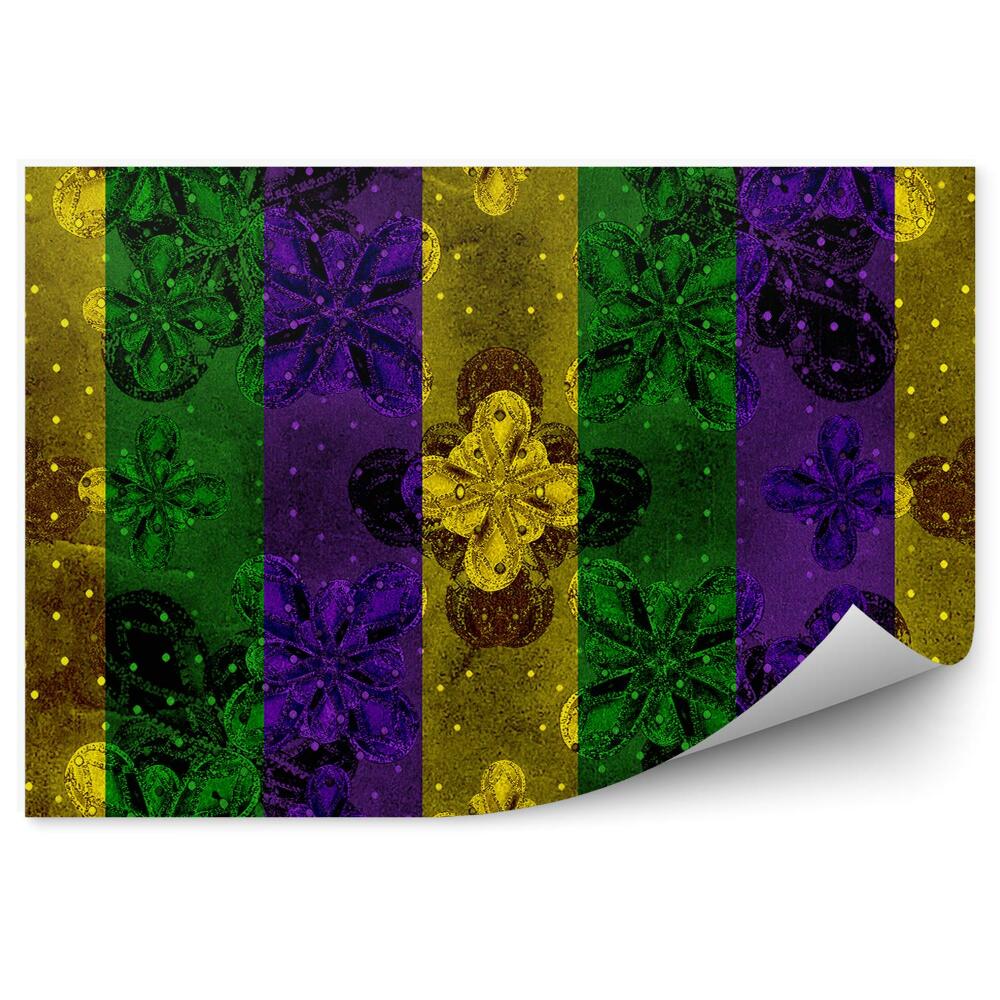 Fototapeta Tmavý vzor barevné svislé pruhy květiny