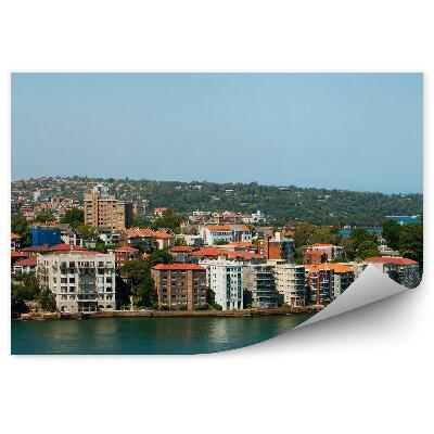 Tapeta Mrakodrapy stromy lodě oceán Sydney