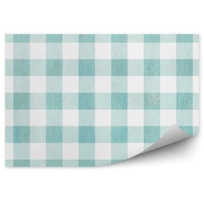 Samolepící fototapeta Zelené kostkované čáry kostka bílé pozadí