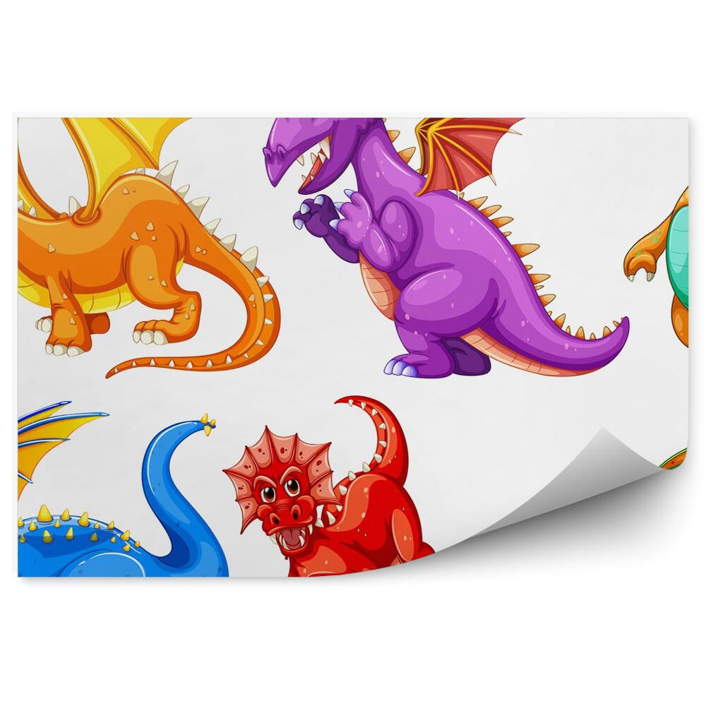 Fototapeta Skupina barevných draků