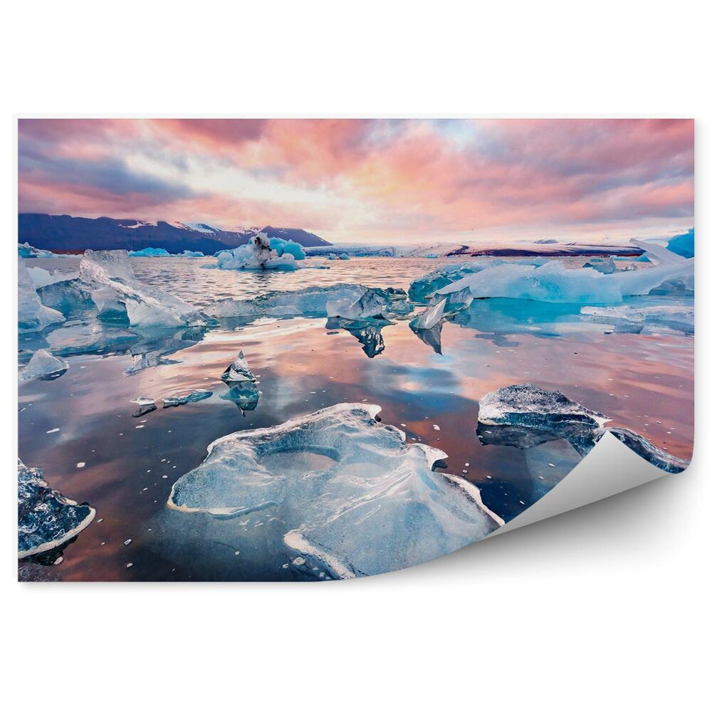 Fototapeta na zeď Ledová voda zima zatažená obloha