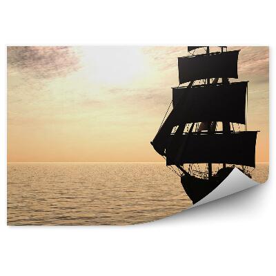 Fototapeta na zeď Loď na moři východ slunce