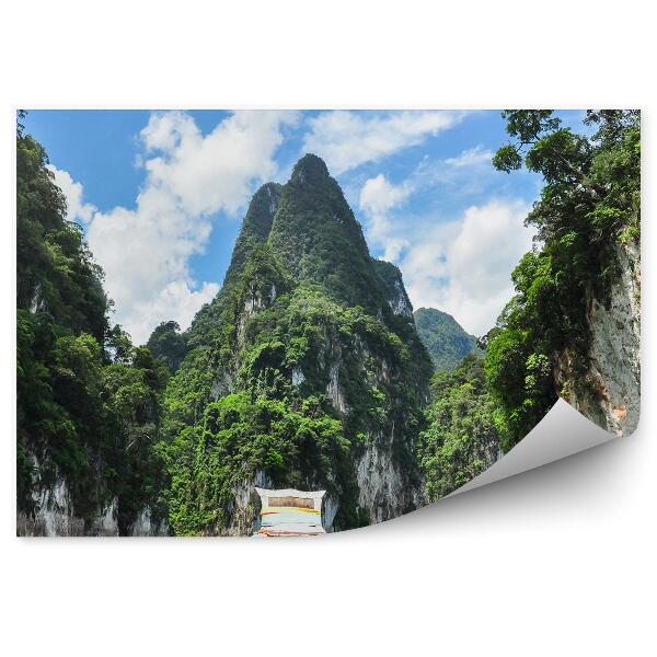 Fototapeta Pohled z lodi na kamenné útesy Thajska