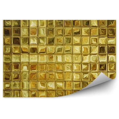 Fototapeta Mozaikové zlaté čtvercové dlaždice abstraktní třpytky