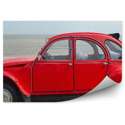 Fototapeta Klasický červený Citroen 2CV na pláži