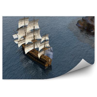 Fototapeta Plachetnice piráti voda skály plavba