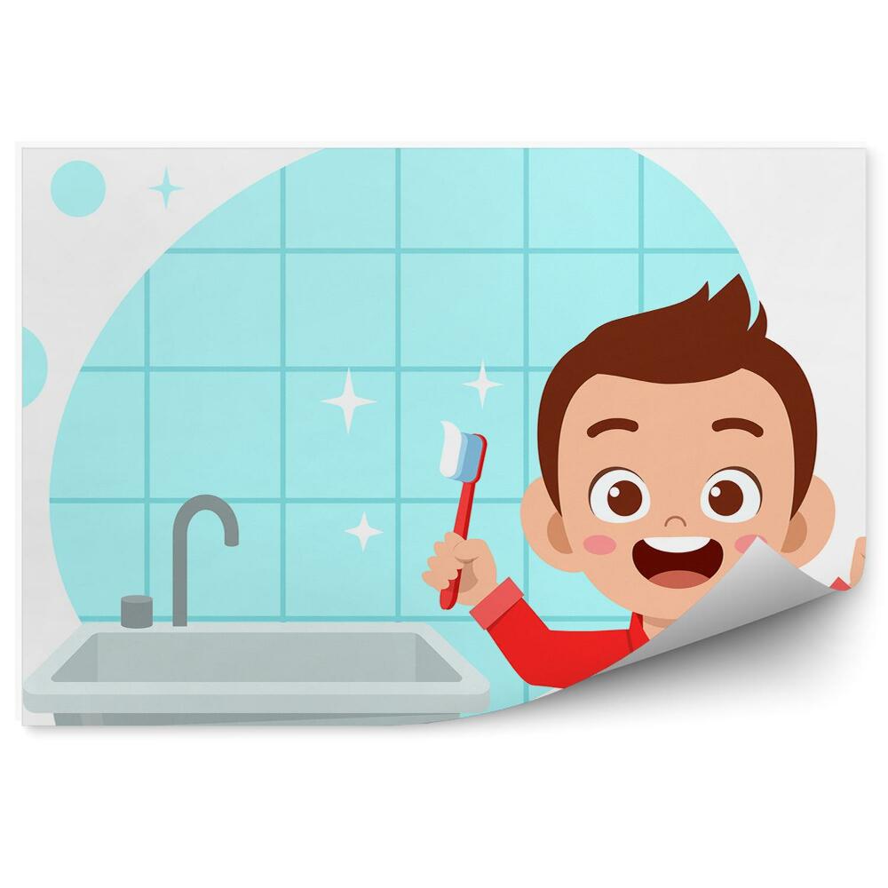 Fototapeta na zeď Zubní pasta zubní kartáček hygiena v koupelně