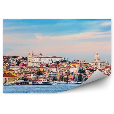 Fototapeta Pohled z ptačí perspektivy Lisabon budovy oceán loď